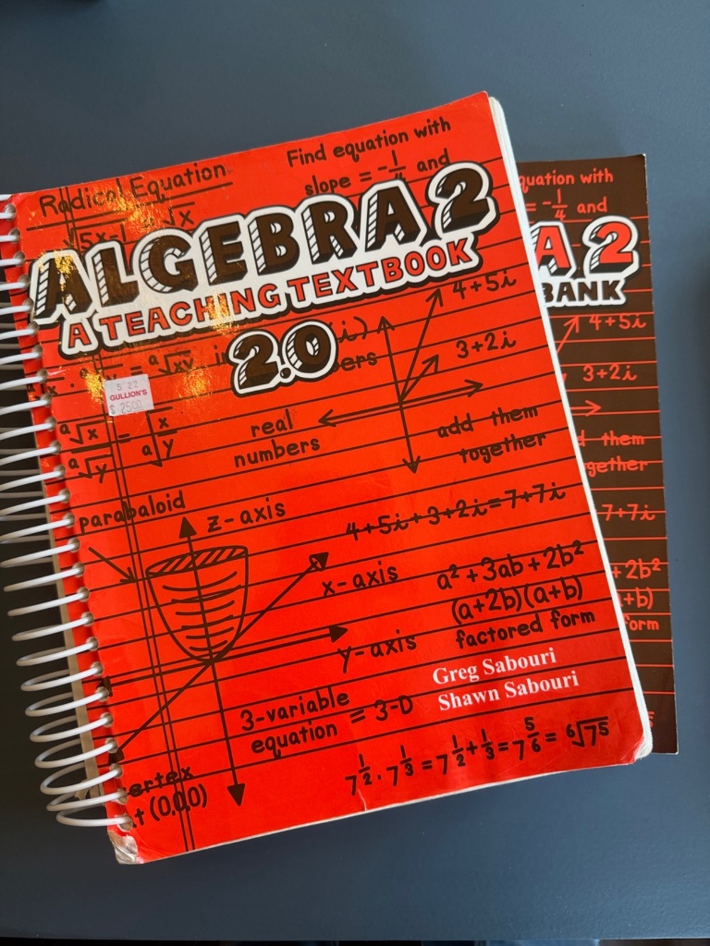Algebra 2 Spiral Notebook - Red